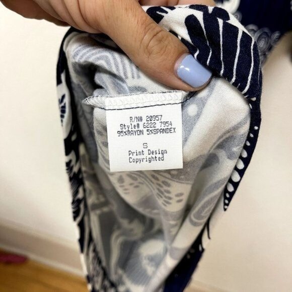 Tori Richard Blue & White Floral Dress sz Small - Picture 5 of 5